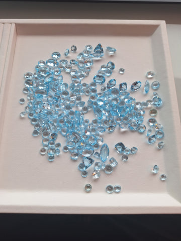 Sky blue Topaze ( mixed shapes/mixed sizes)