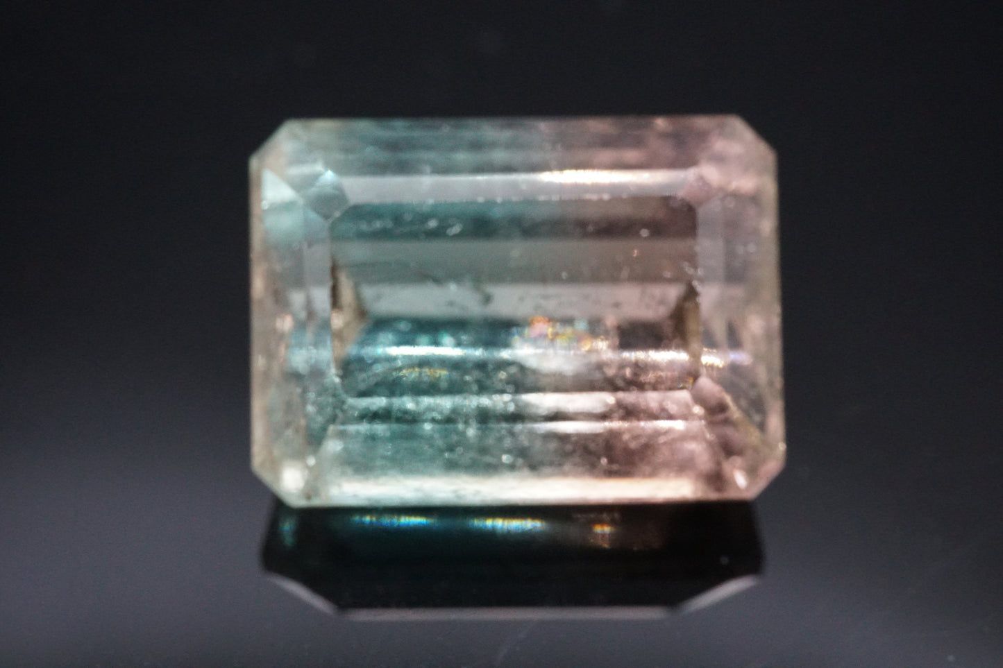 Natürlicher Bicolor-Turmalin ("Watermelon") aus Madagaskar – 15,32 ct – Smaragdschliff – Unbehandelt