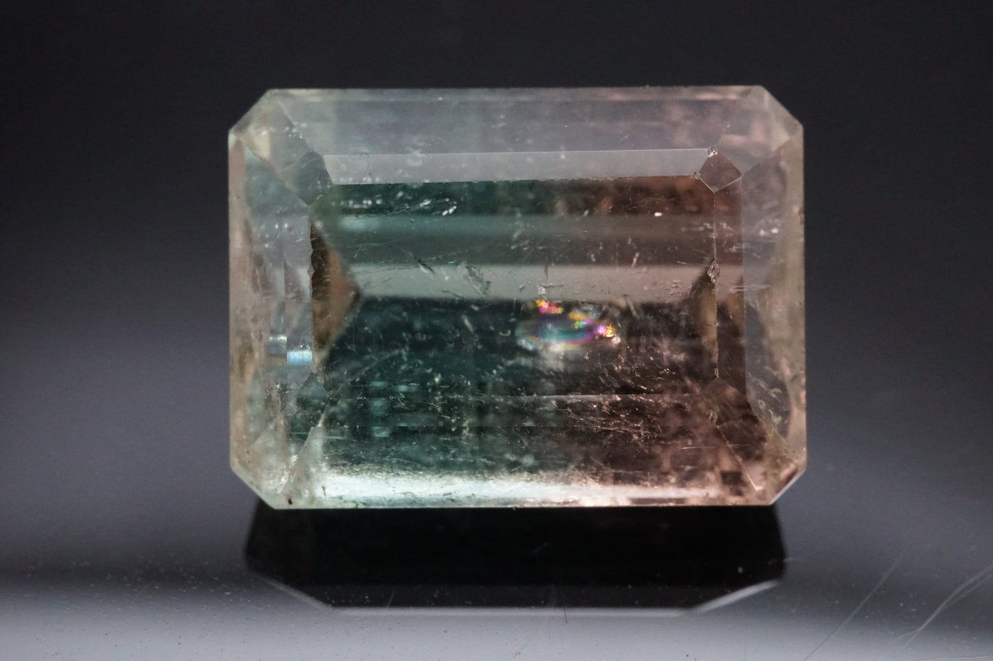 Natürlicher Bicolor-Turmalin ("Watermelon") aus Madagaskar – 15,32 ct – Smaragdschliff – Unbehandelt