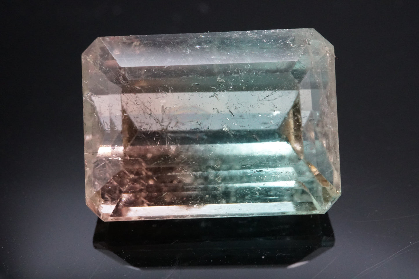 Natürlicher Bicolor-Turmalin ("Watermelon") aus Madagaskar – 15,32 ct – Smaragdschliff – Unbehandelt