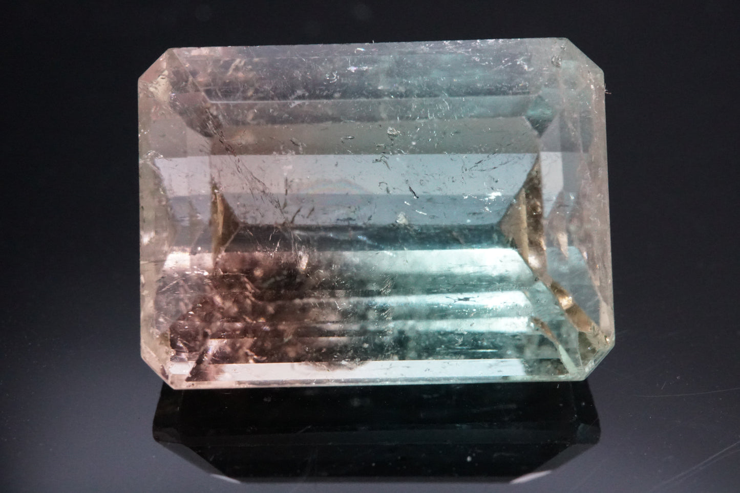 Natürlicher Bicolor-Turmalin ("Watermelon") aus Madagaskar – 15,32 ct – Smaragdschliff – Unbehandelt