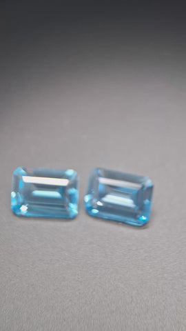 Pair of Swiss Blue Topaze